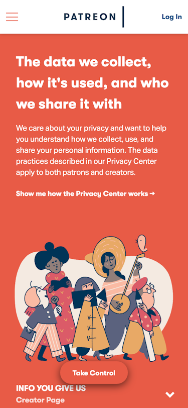 Privacy Center for Patreon, at https://privacy.patreon.com/#creator-page
