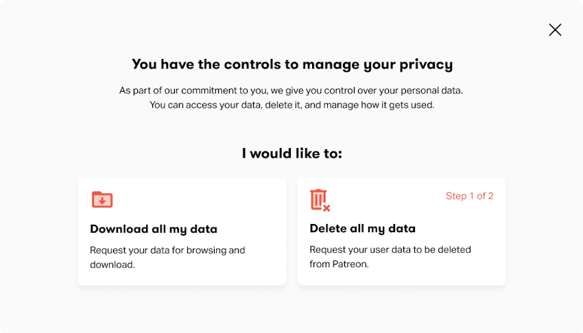 Take Control Modal