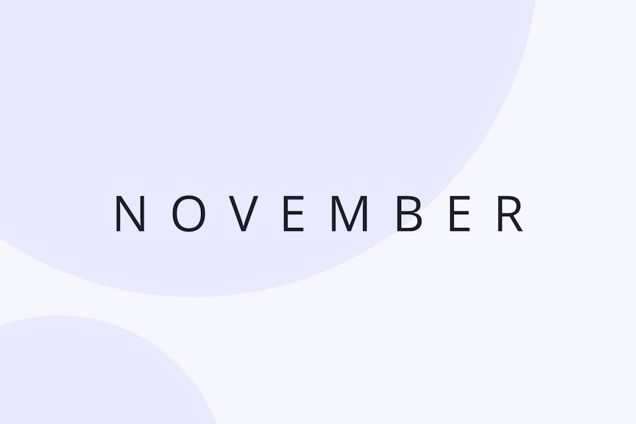 A graphic image with the word November in type.