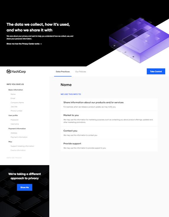 Privacy Center for HashiCorp, at https://privacy.hashicorp.com