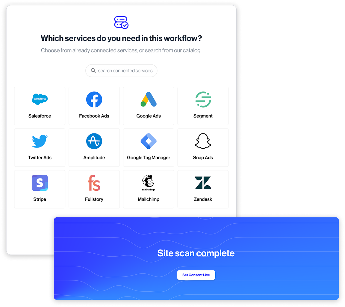 Transcend's Privacy Request workflow and Consent manager site scan