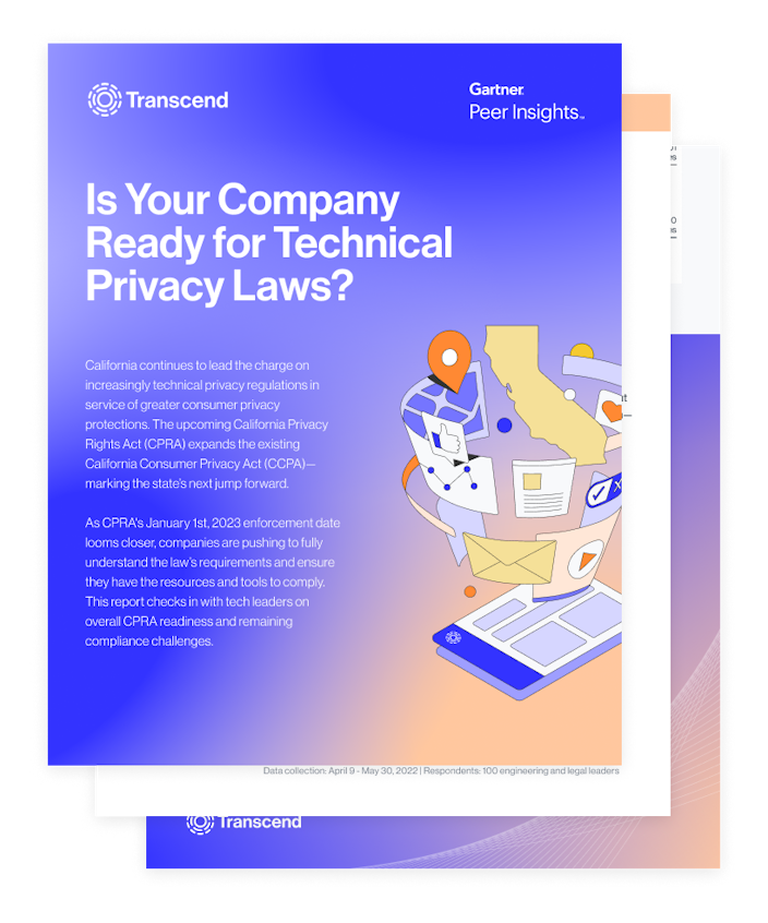 An image of Transcend's 2022 CPRA Readiness Report