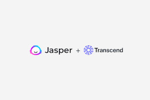 An image with the Jasper and Transcend logos, with a plus sign in the middle.