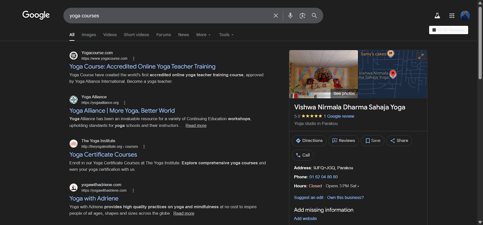 [Screenshot: Google SERP showing top results for a target keyword&mdash;these are potential outreach targets]