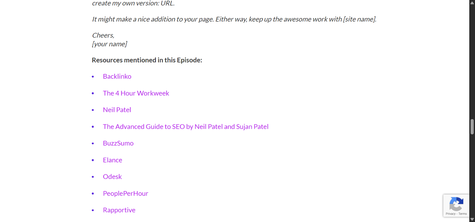 [Screenshot: Conference website speaker page showing bio with backlink to speaker's company]