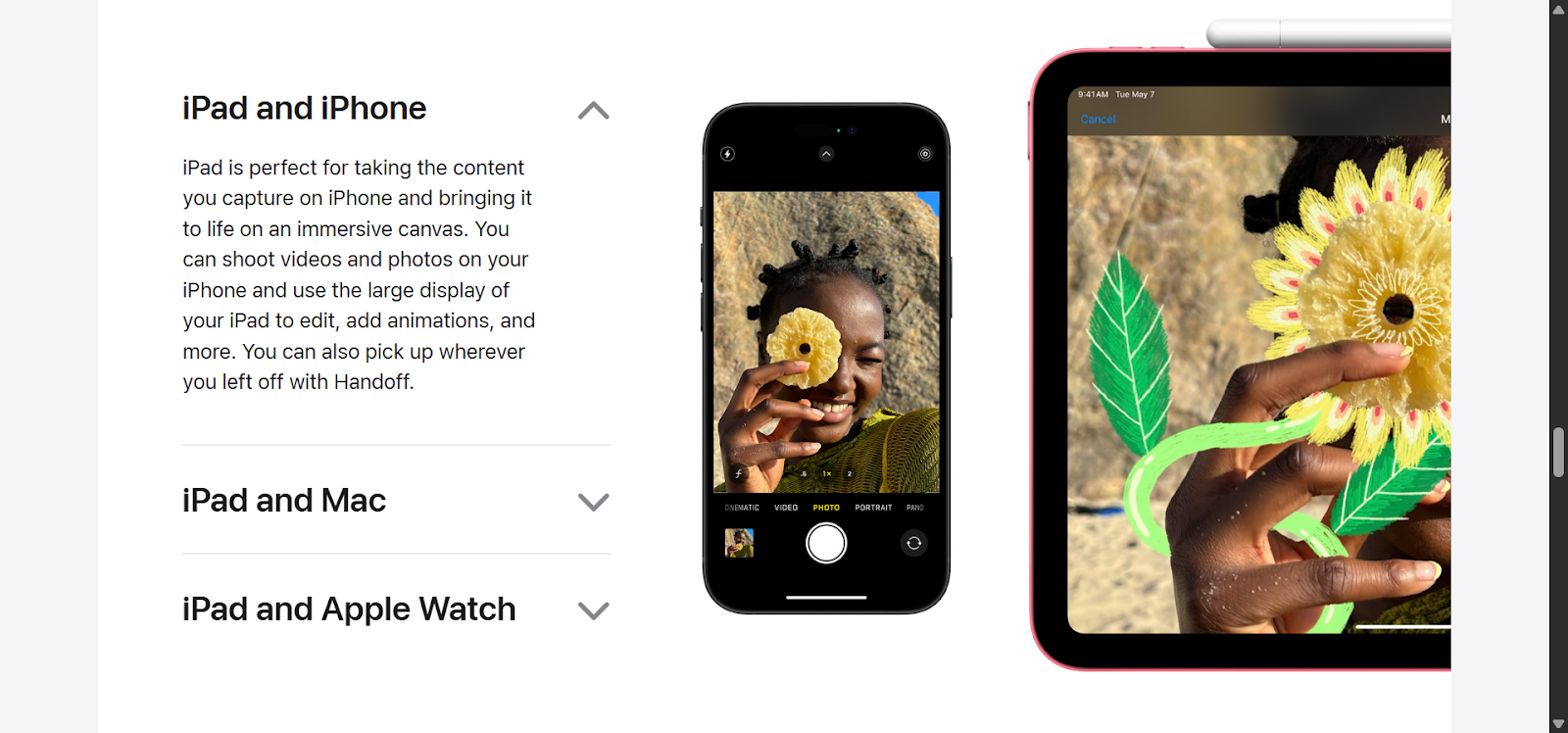 [Screenshot: Well-structured product page with clear sections for features, specifications, and FAQ]