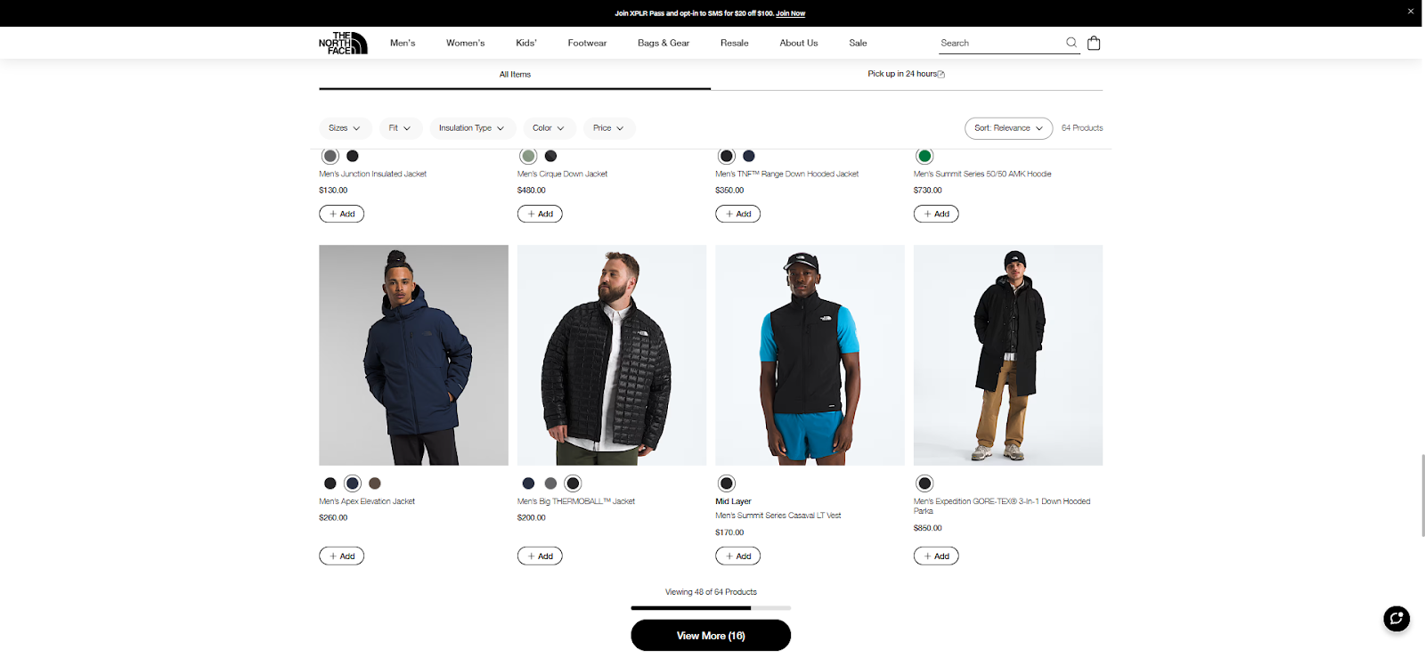 [Screenshot: Category page with numbered pagination and Previous/Next buttons]