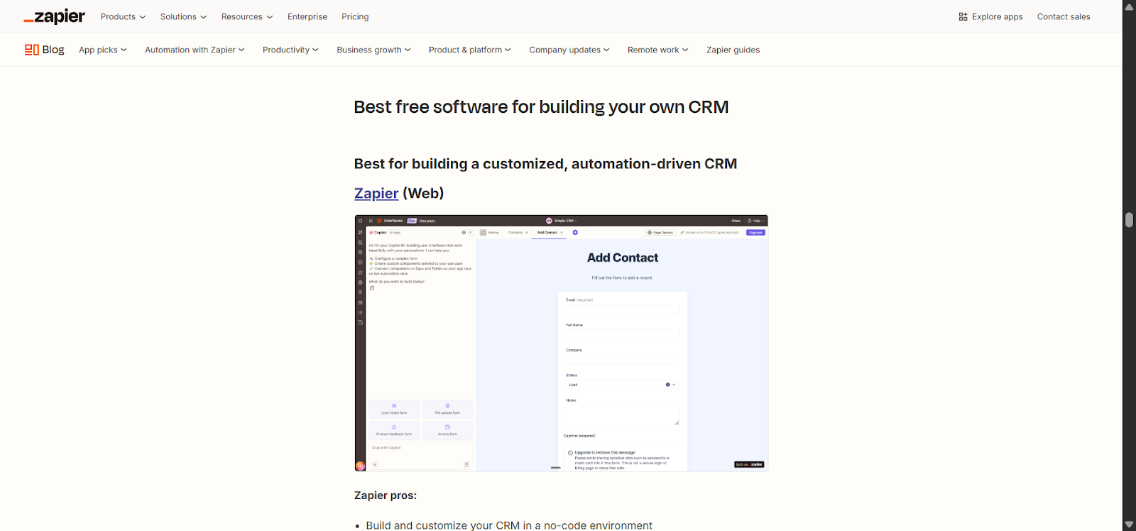 [Screenshot: Blog post with embedded product recommendations and links]