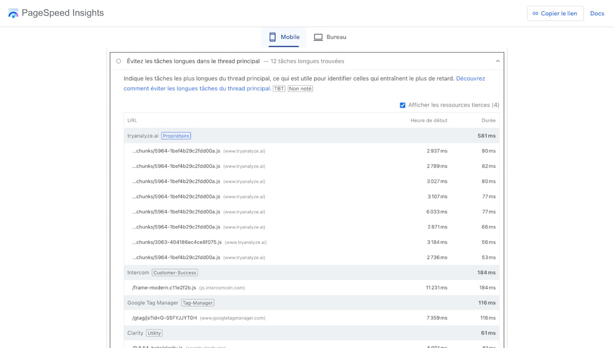 Screenshot: PageSpeed Insights CLS tab showing &ldquo;Avoid large layout shifts&rdquo; audit with specific elements listed