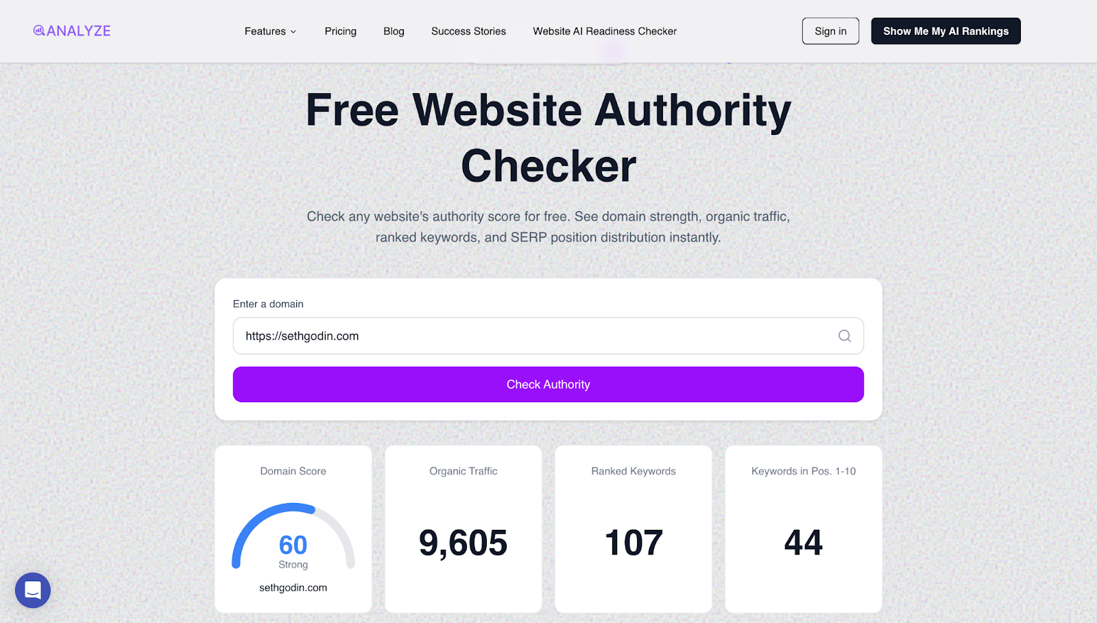 Screenshot: Ahrefs Site Explorer overview page with DR highlighted for a sample domain