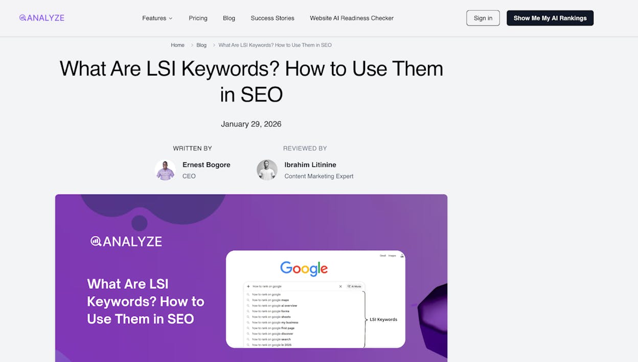 Screenshot: Example of a well-optimized faceted landing page with a unique H1, custom introductory content, breadcrumb navigation, and a clean URL structure