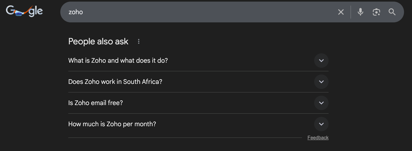 Screenshot: Google People Also Ask box for a keyword showing related questions