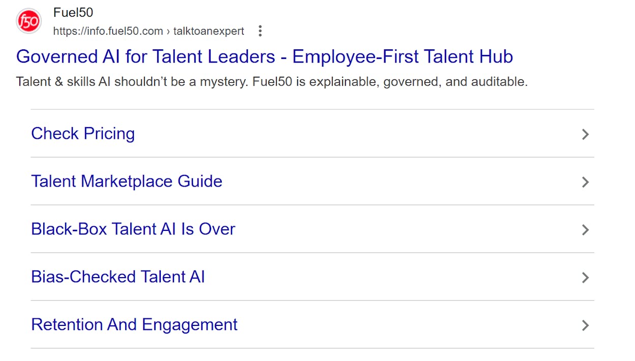 Screenshot: Table of contents from a top-ranking page showing the subtopic breakdown