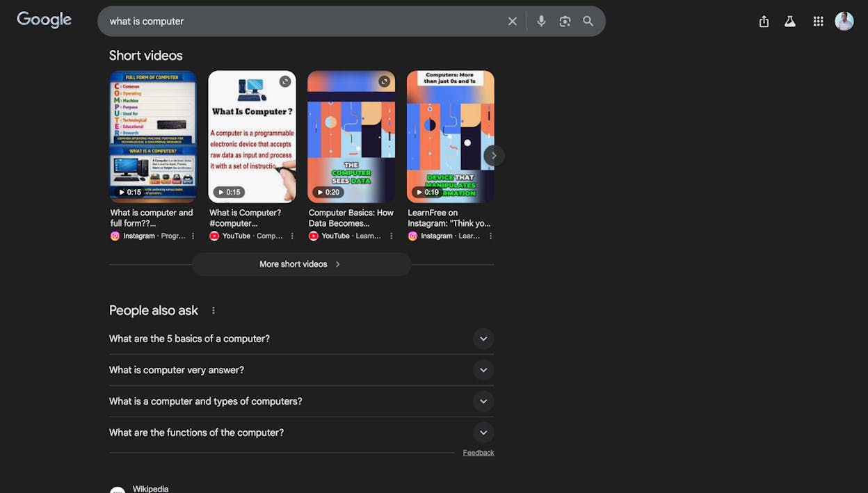 Screenshot: A video featured snippet on Google with a key moments timestamp