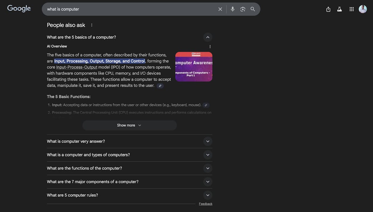 Screenshot: A SERP showing two featured snippet boxes for the same query, or a &ldquo;People Also Ask&rdquo; section expanding into a second snippet