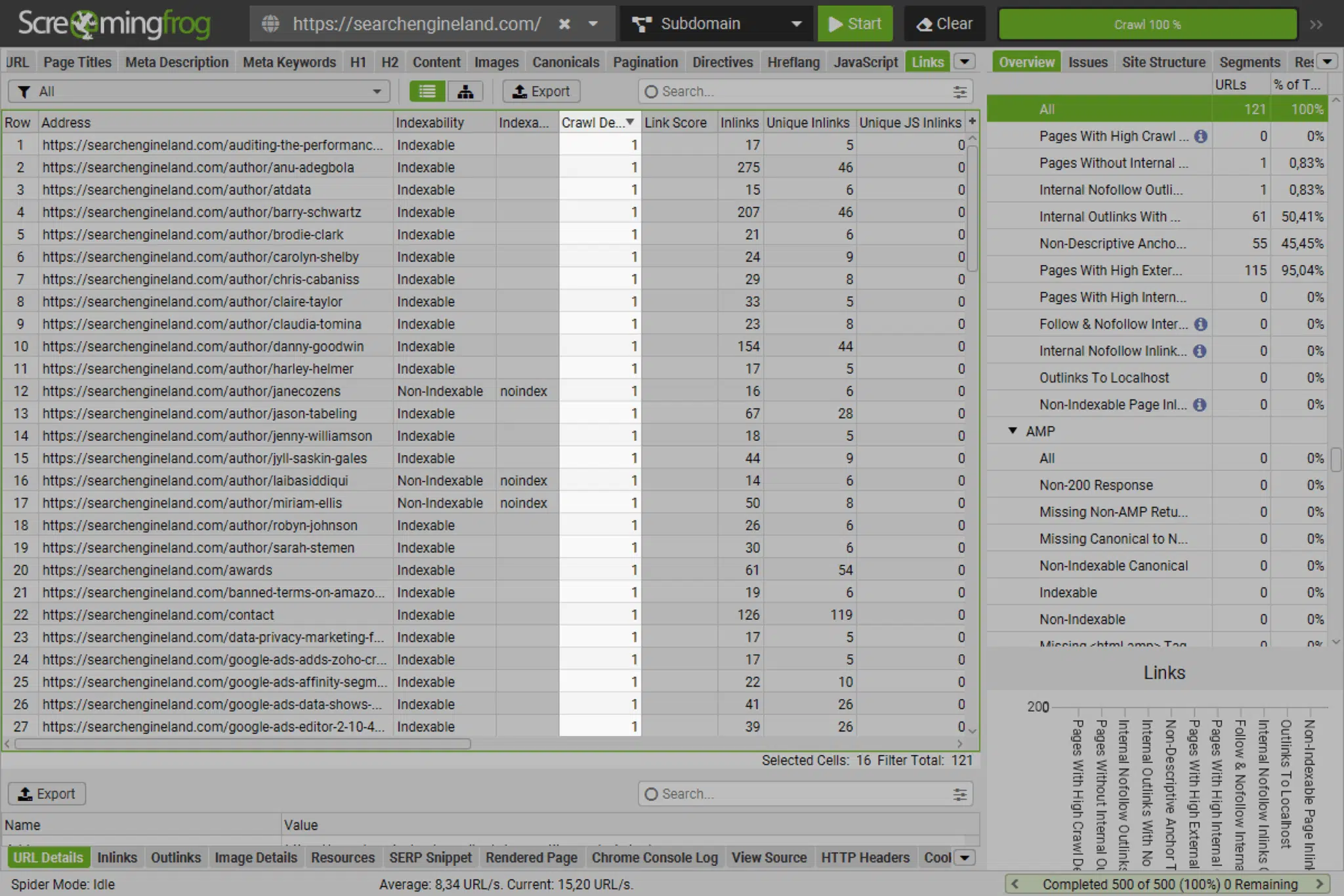 [Screenshot: An SEO tool showing internal link opportunity suggestions with source page, keyword context, and target page]