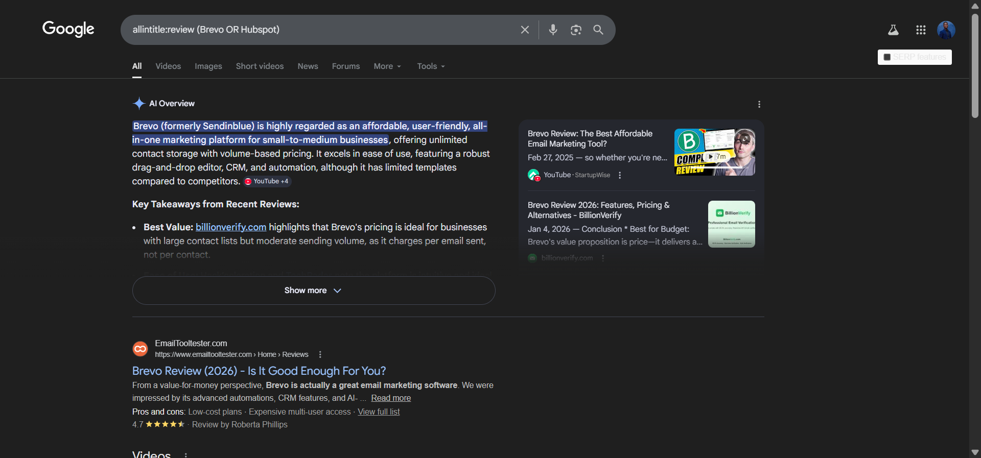 allintitle:review (competitor1 OR competitor2)