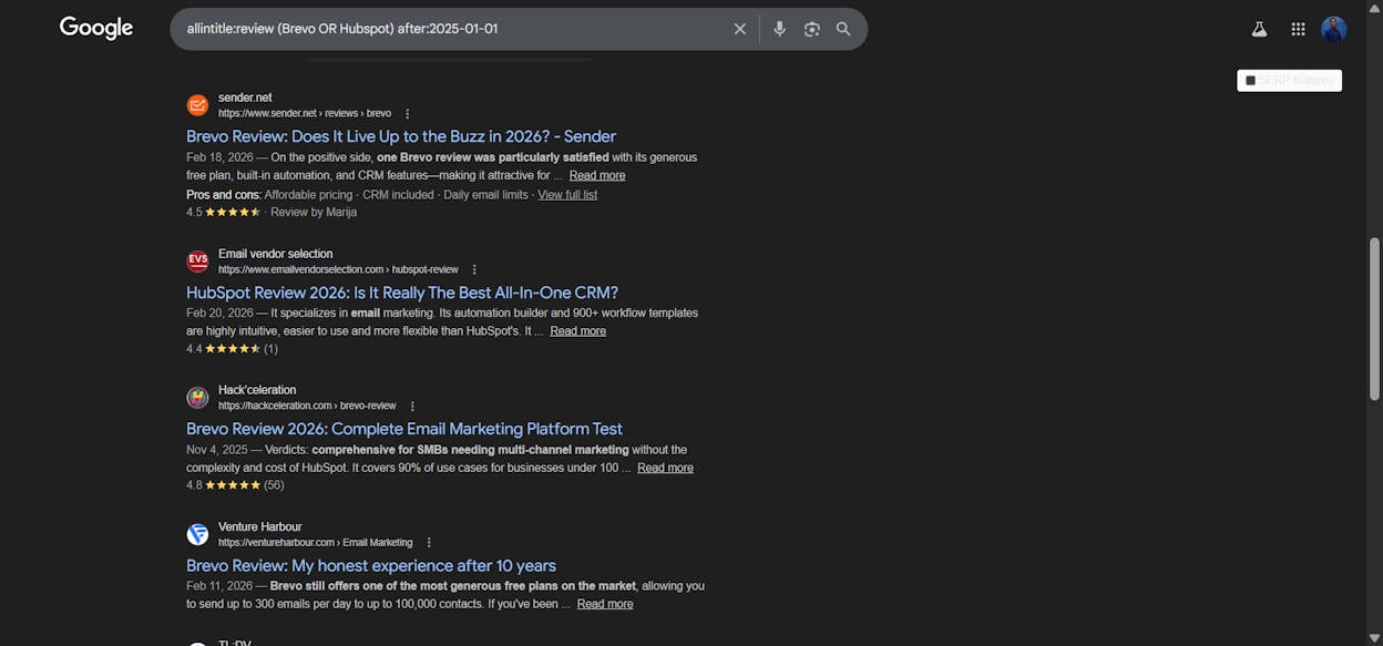 allintitle:review (competitor1 OR competitor2) after:2025-01-01