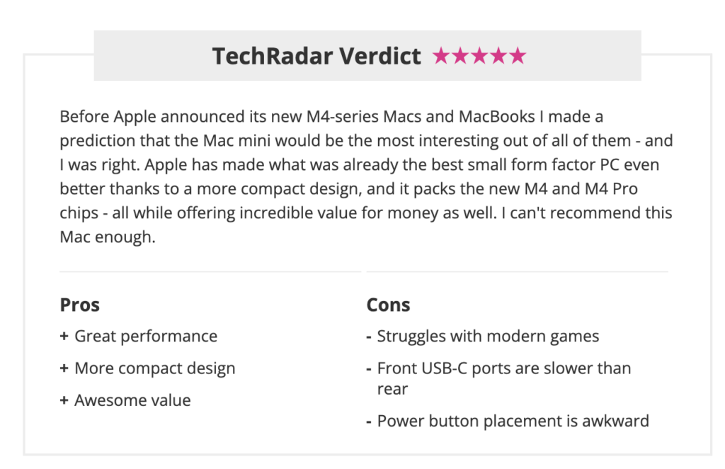 [Screenshot: Example of a detailed product review with pros/cons and personal testing notes]