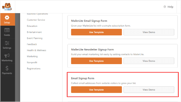 [Screenshot: Example of an email sign-up box on a blog post sidebar]
