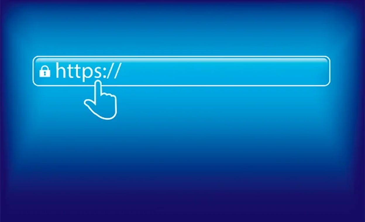 [Screenshot: Browser address bar showing the lock icon and &ldquo;Connection is secure&rdquo; message for an HTTPS site]