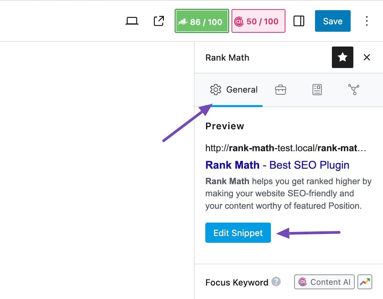 [Screenshot: WordPress SEO plugin meta description field with character count indicator]