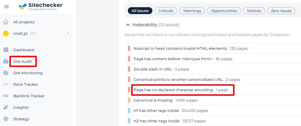 [Screenshot: Example of a web page showing garbled/broken characters due to incorrect charset encoding]