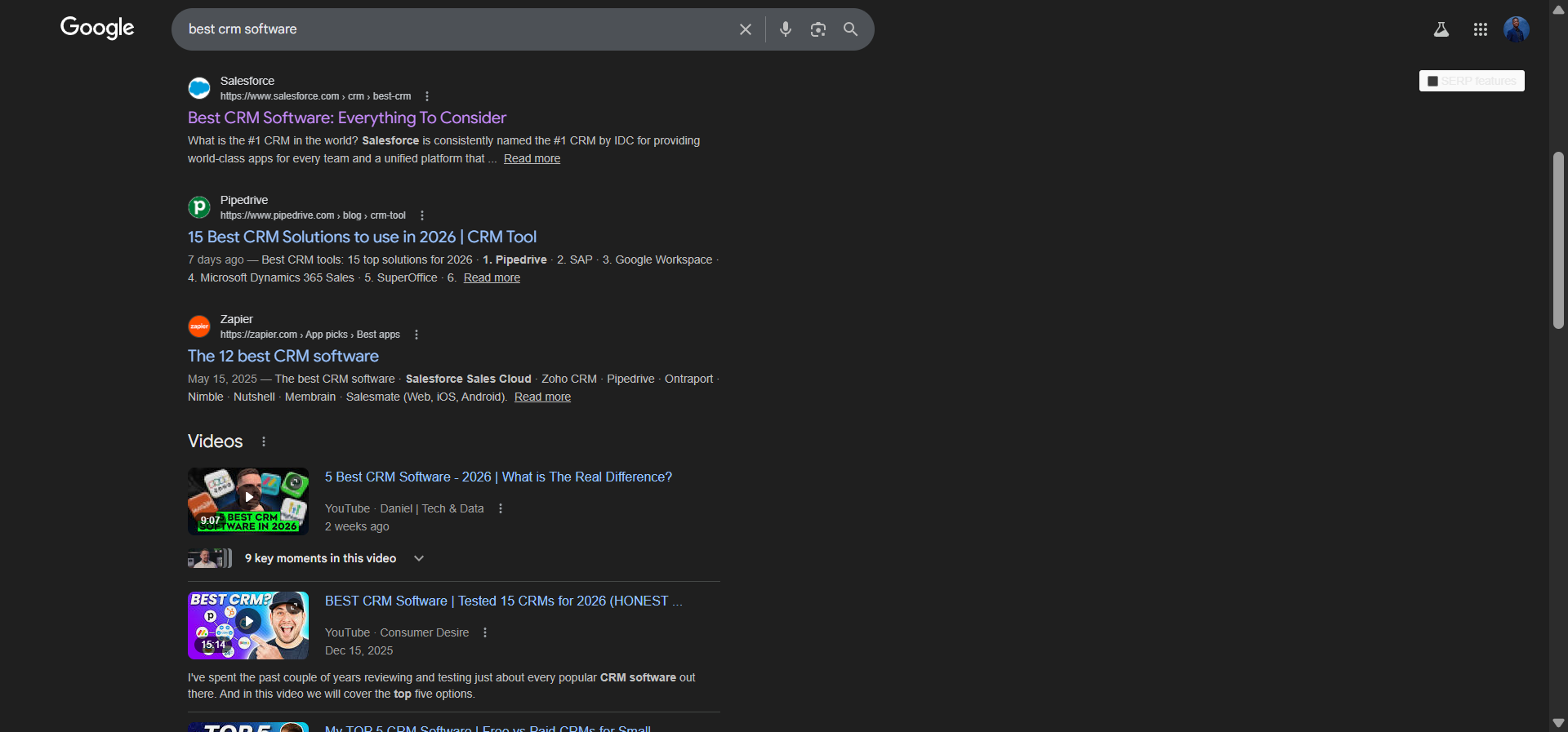 [Screenshot: Google SERP for a keyword showing the top 5 results with their title tags visible, with annotations highlighting the common elements like numbers, years, and power words]