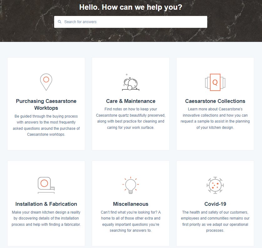 [Screenshot: Example of a category page with a short intro paragraph below the H1 and a more detailed FAQ section below the product grid]