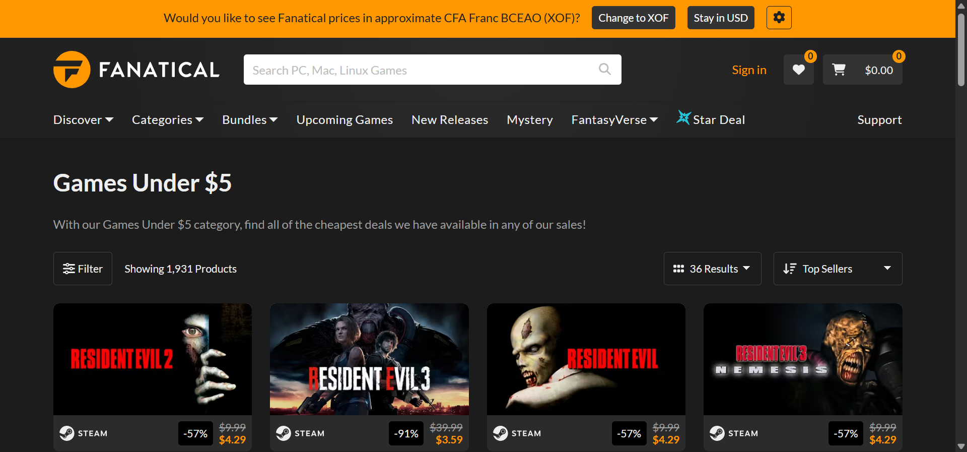[Screenshot: Example of a category page (like Fanatical.com for PC games) showing user reviews or &ldquo;staff picks&rdquo; integrated within the category layout&mdash;not just product thumbnails]