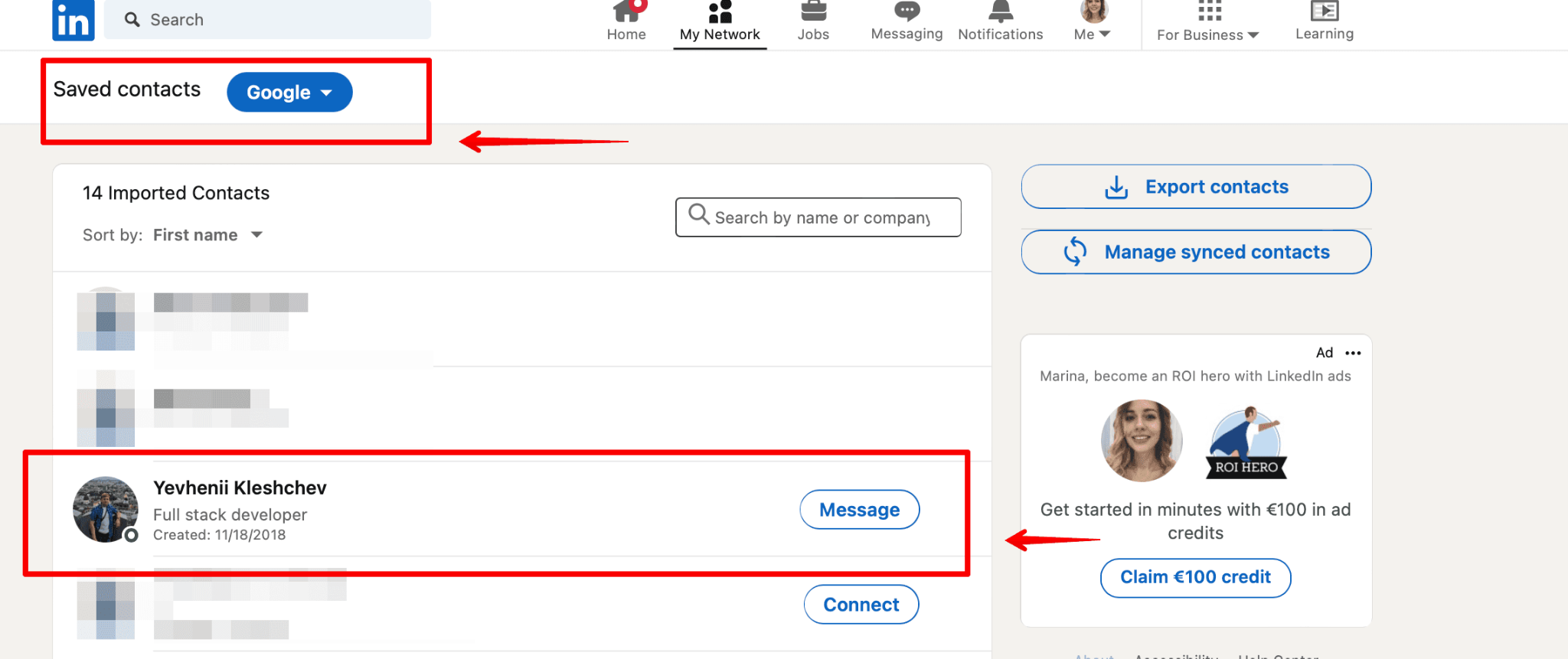 [Screenshot: Finding the editor&rsquo;s LinkedIn profile and email via the article byline and LinkedIn search]