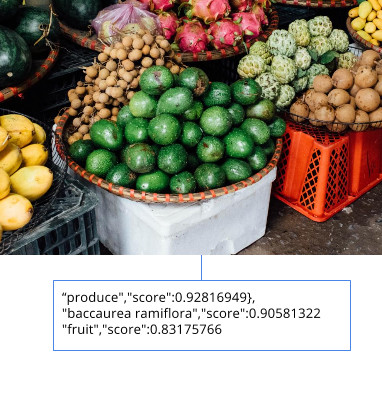 [Screenshot: uploading an ambiguous food image to Google Cloud Vision API and getting an incorrect identification]