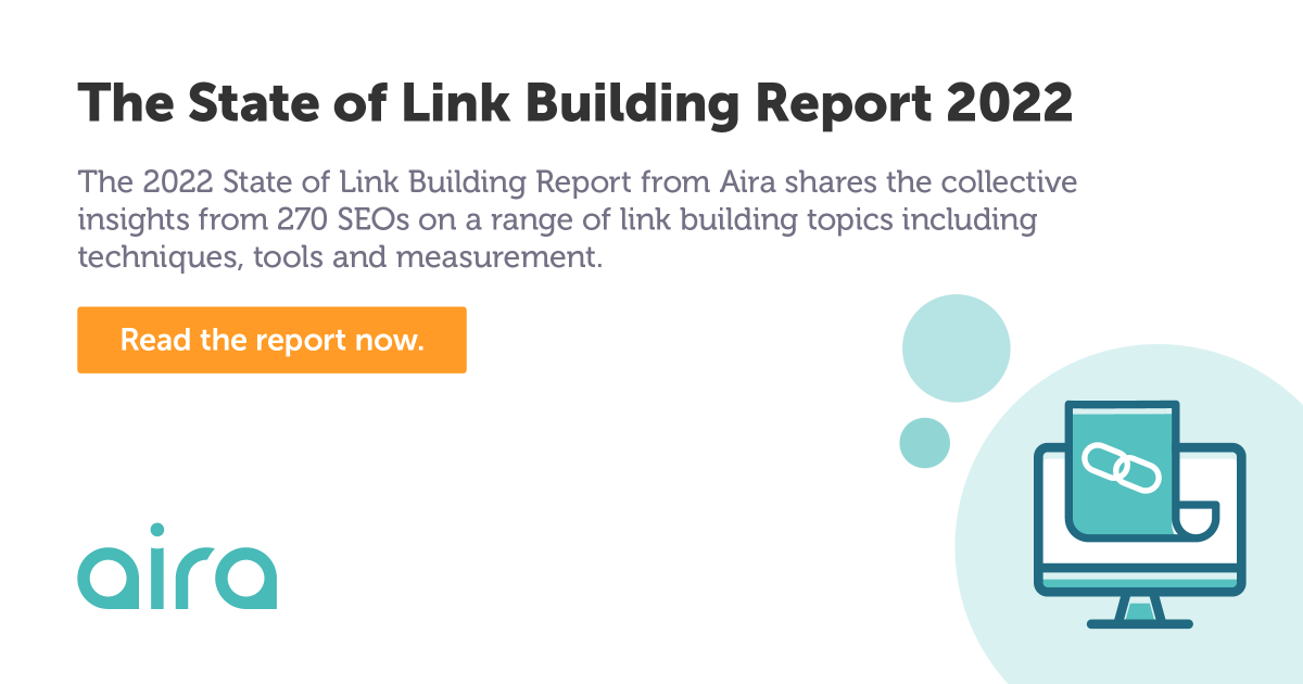 [Screenshot: Aira&rsquo;s State of Link Building Report showing that 24% of SEOs use resource page link building]