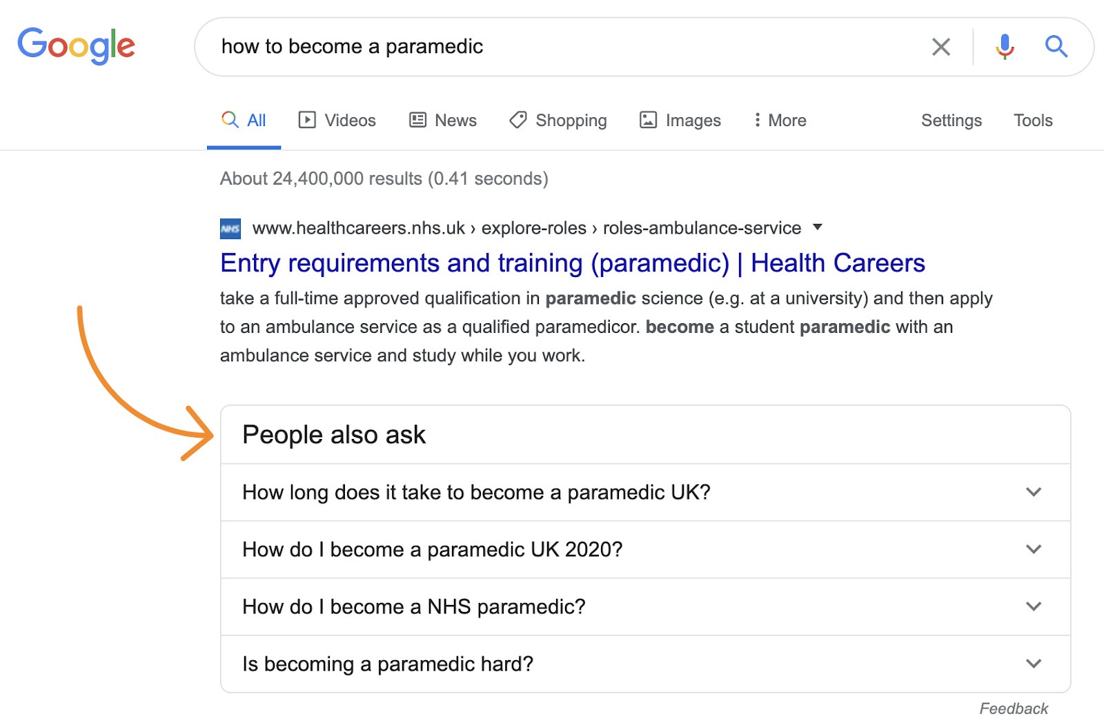 [Screenshot: PAA box showing a list-format answer, demonstrating that Google expects a list structure for this particular question]