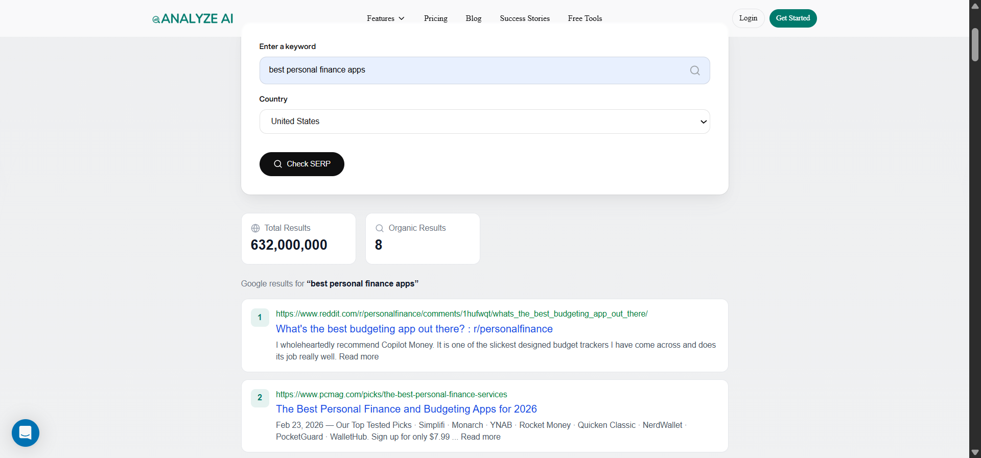 [Screenshot description: SERP checker tool showing the top-ranking pages and their structure for a list-post keyword]