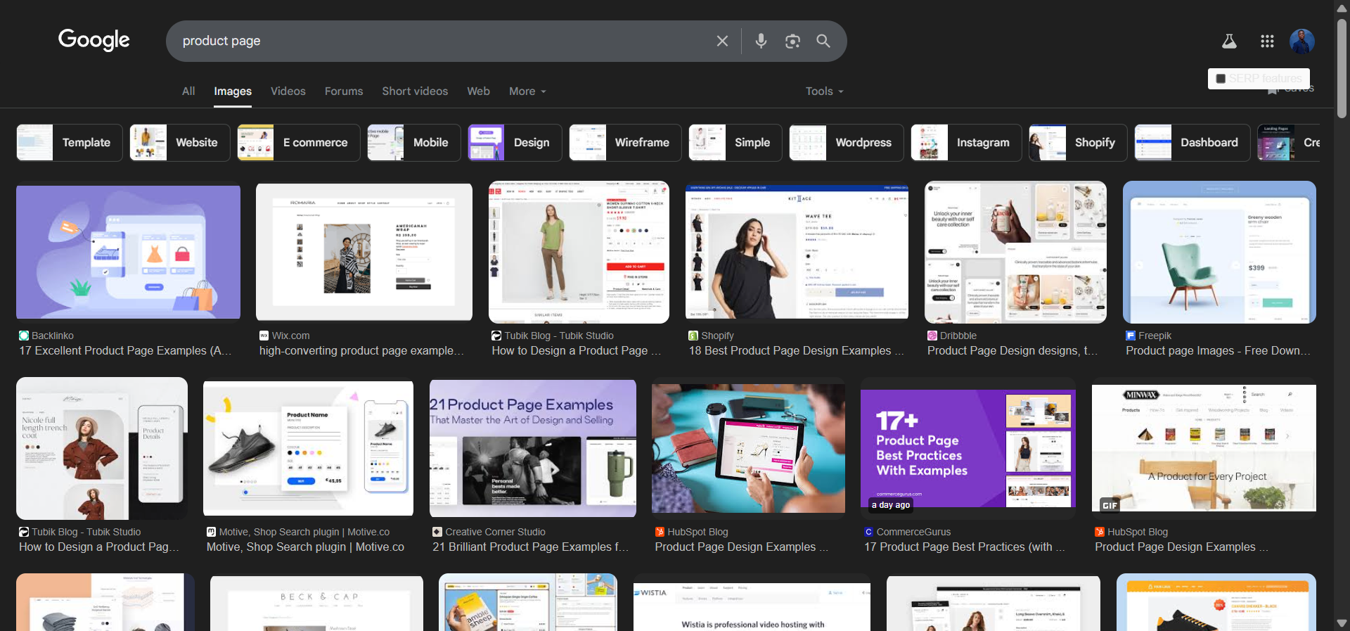 [Screenshot: Google Image search results showing product listings with prices and reviews]