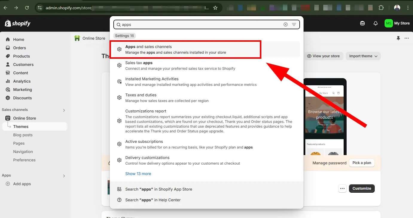 [Screenshot: Shopify admin showing the Google Analytics integration settings panel]