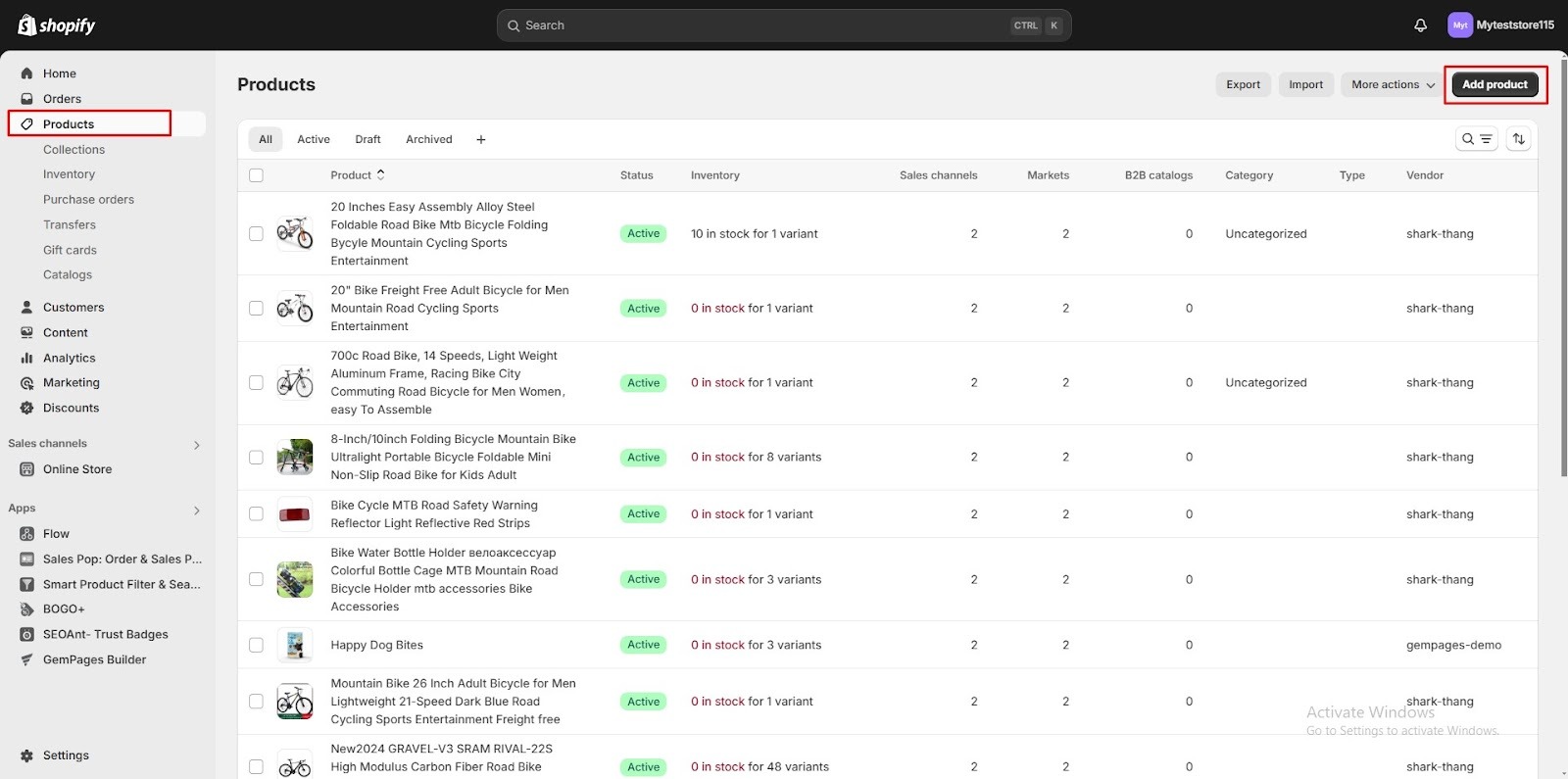 [Screenshot: Shopify admin product page showing where to fill in price, inventory, and other fields that auto-generate schema]