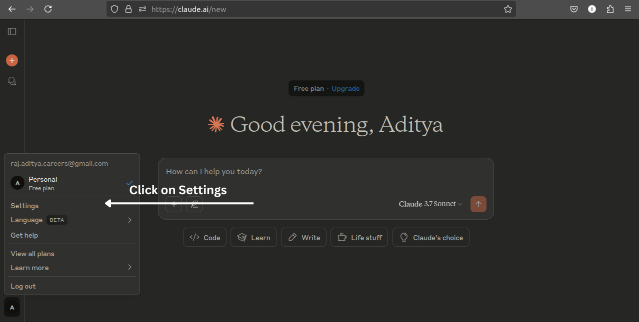 [Screenshot: Claude.ai interface with Artifacts and search capabilities]