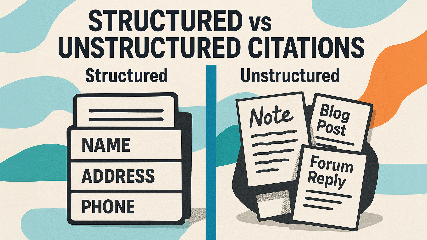 [Screenshot: Example of an unstructured citation in a blog post or news article mentioning a business by name with address details in the body text]