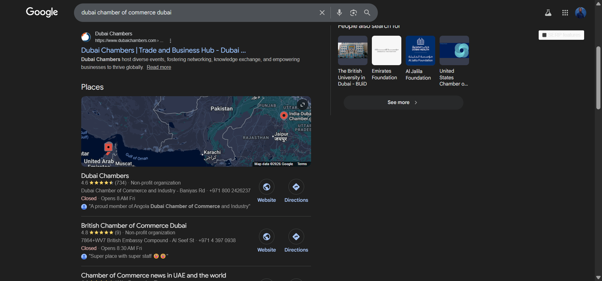 [Screenshot: Google search results for &ldquo;[city] chamber of commerce&rdquo; showing the local Chamber of Commerce website with a business directory]