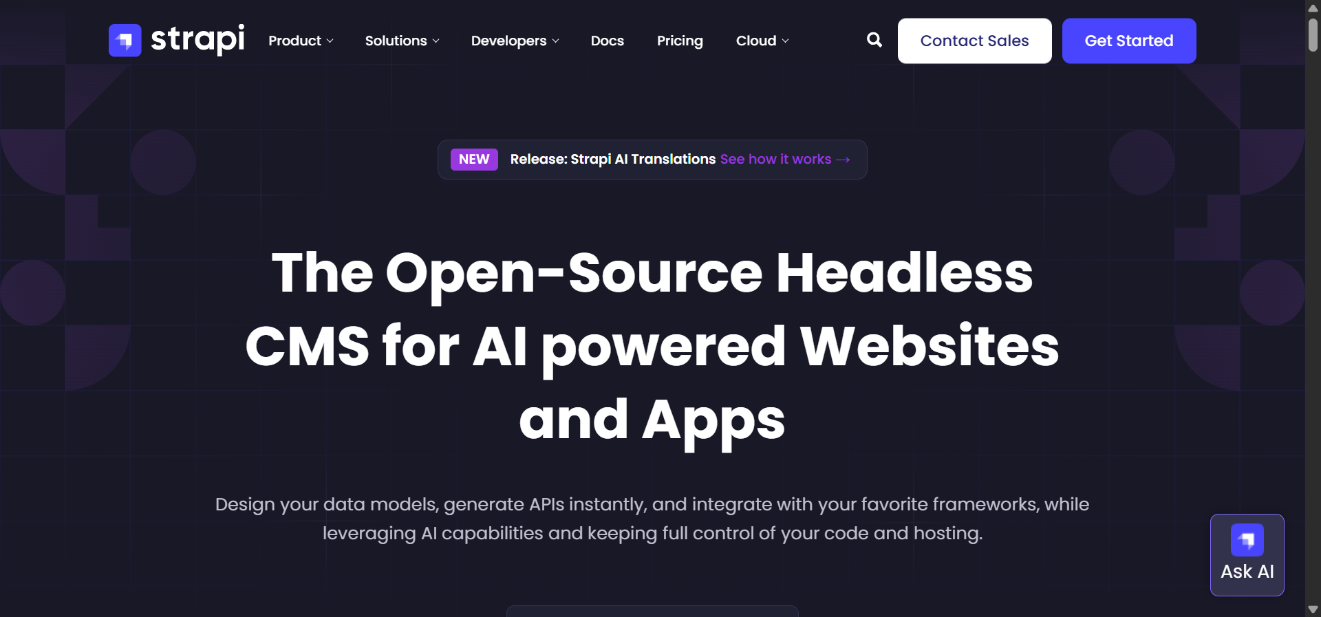 [Screenshot: Example of a headless CMS interface like Contentful or Strapi, showing structured content fields without any visual layout]