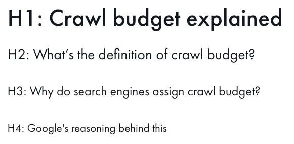 Front-end HTML inspector showing clean heading hierarchy on a headless site—H1 for title, H2 for sections, H3 for subsections, with no heading tags on sidebar or navigation elements