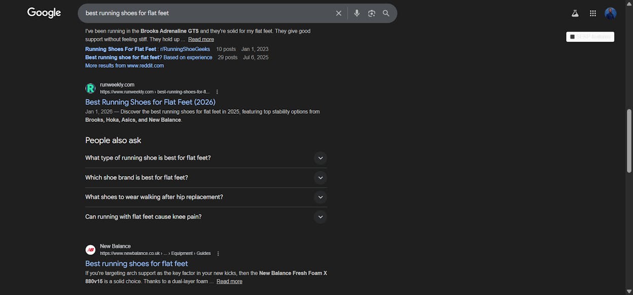 [Screenshot: Google PAA box for a target keyword]
