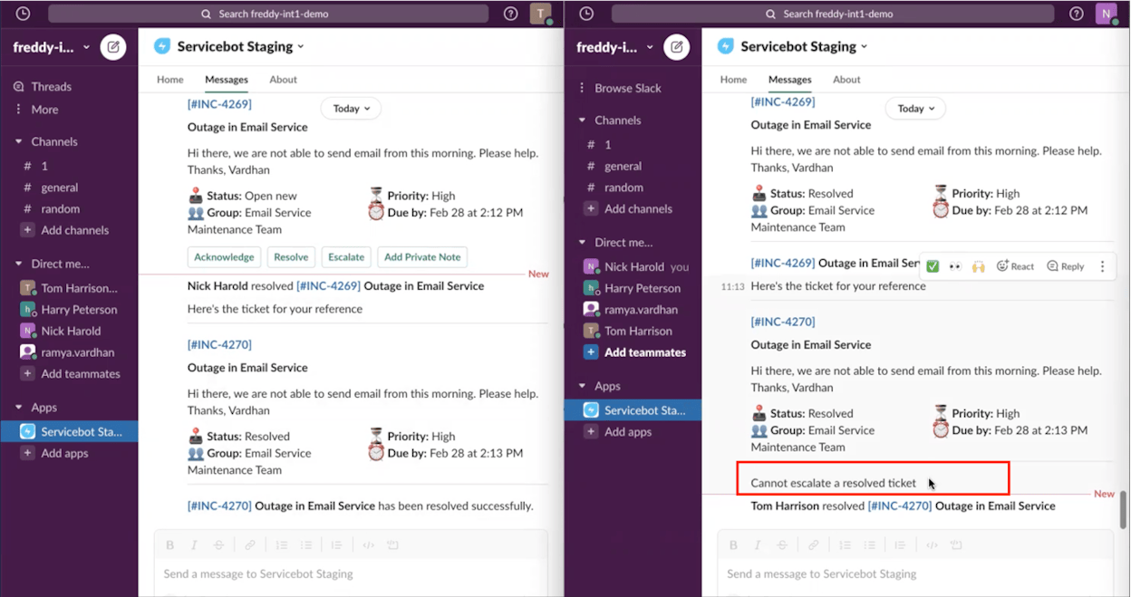 [Screenshot: Slack message in a #content-published channel showing a new article notification with title, URL, and summary]