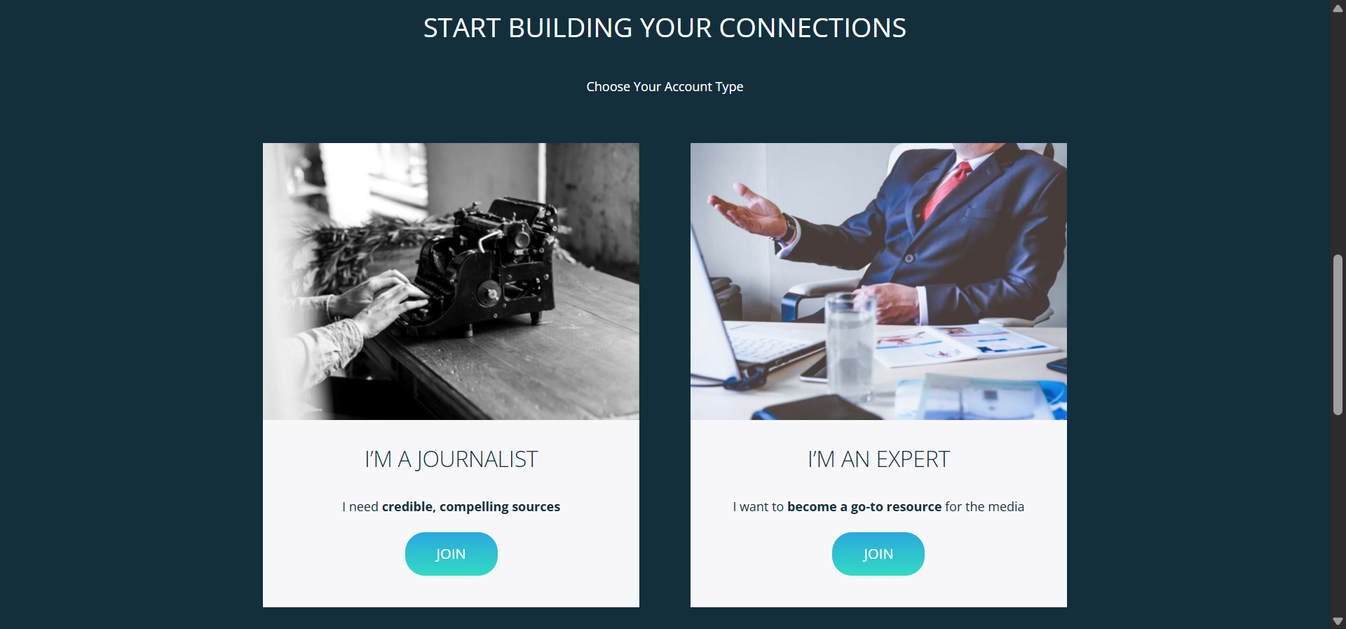 [Screenshot: PitchRate homepage showing journalist queries and expert response interface]