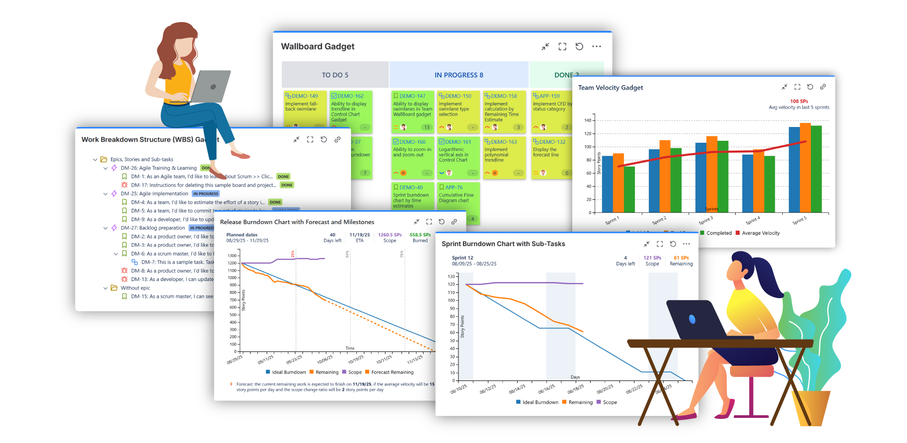 [Screenshot of Atlassian&rsquo;s agile pillar page showing the sticky table of contents and card widgets]