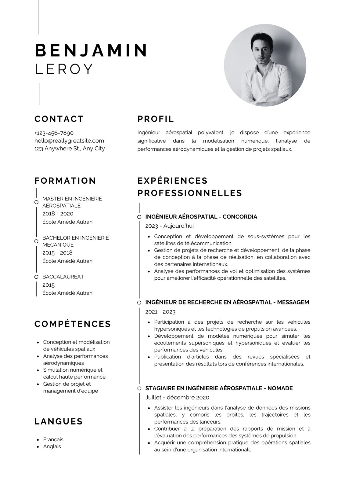[Screenshot: Canva&rsquo;s French resume templates page showing elegant, neutral design]