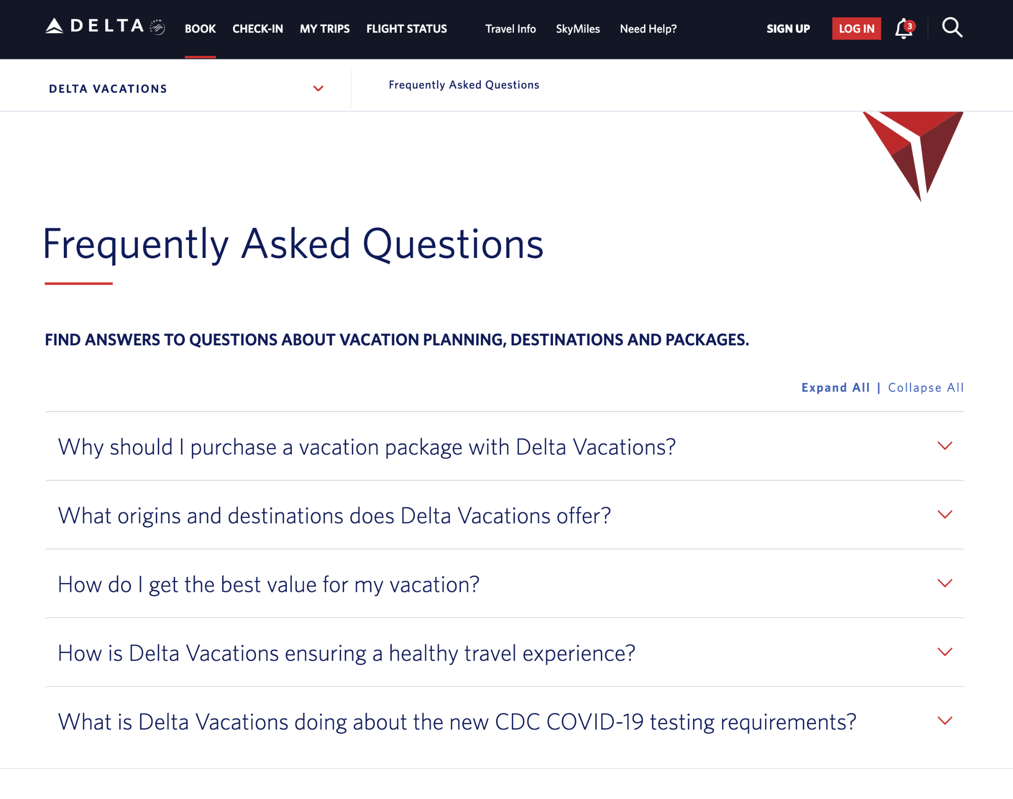 [Screenshot: Example of a well-designed accordion-style FAQ section on a SaaS homepage]