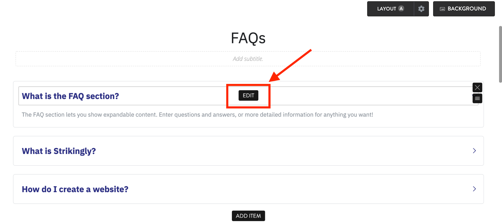 [Screenshot: Example of an FAQ accordion section placed above the footer on a SaaS or e-commerce homepage]